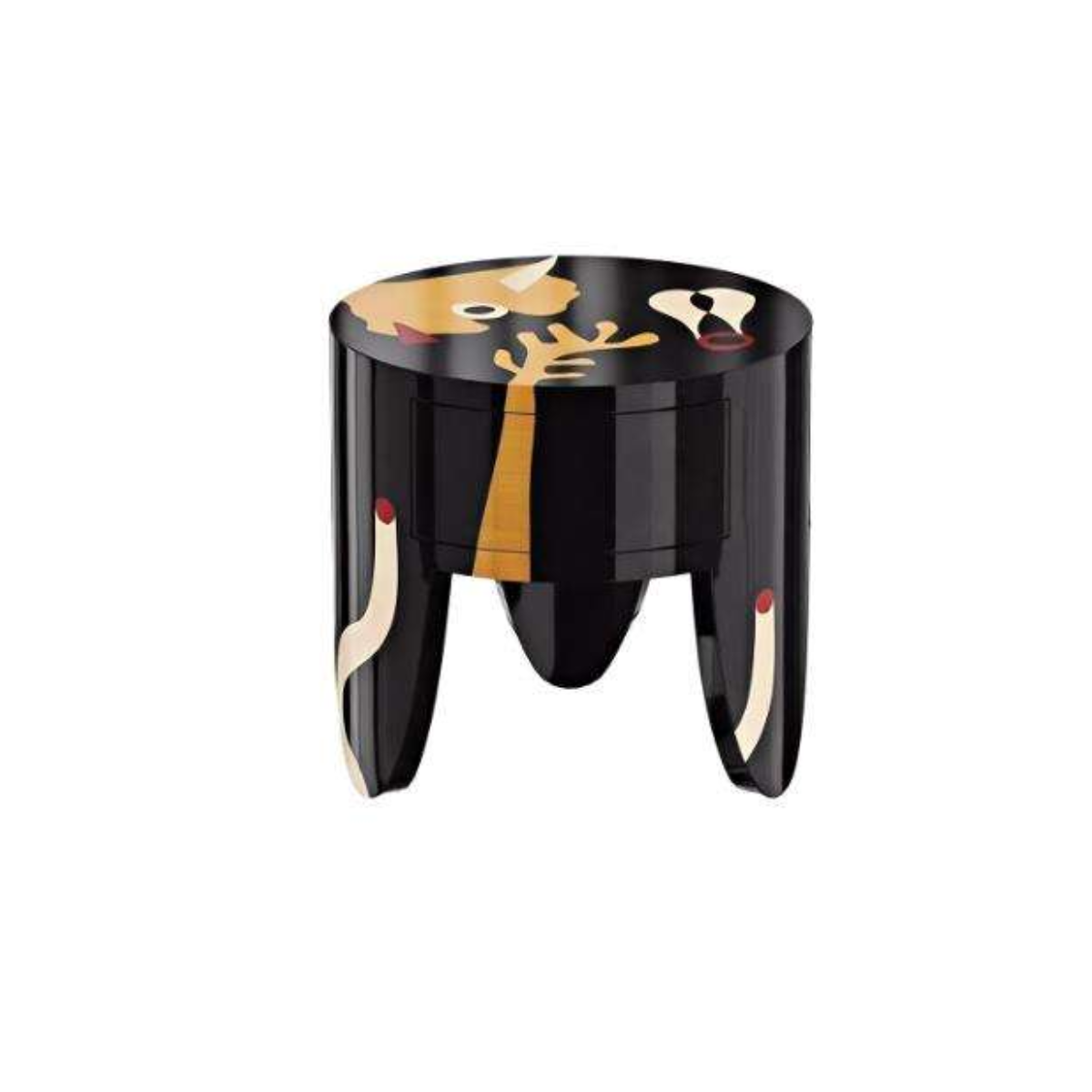 Art Deco Banded Cylinder Nightstand
